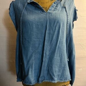 Denim Blue Sleeveless Women's Top